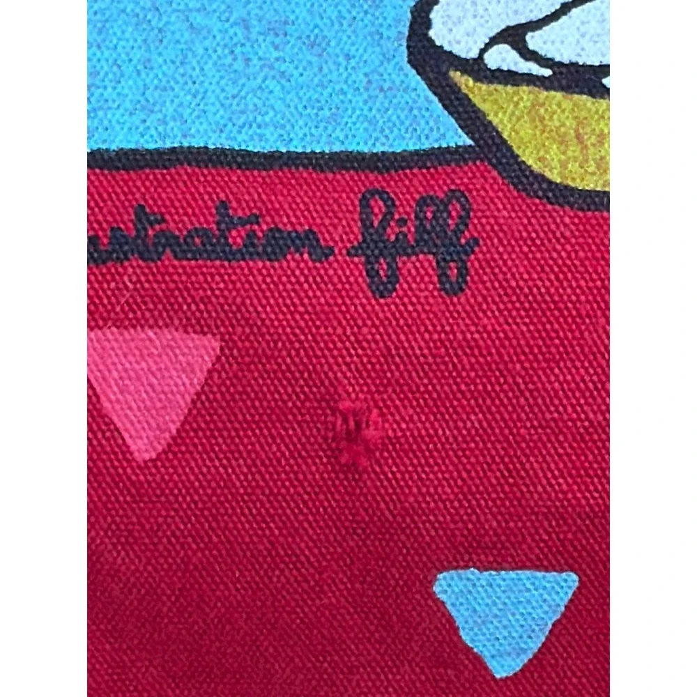 Alma Mater France Red‎ Cotton Apron Saveur Bonheur Illustration Fiff Pocket